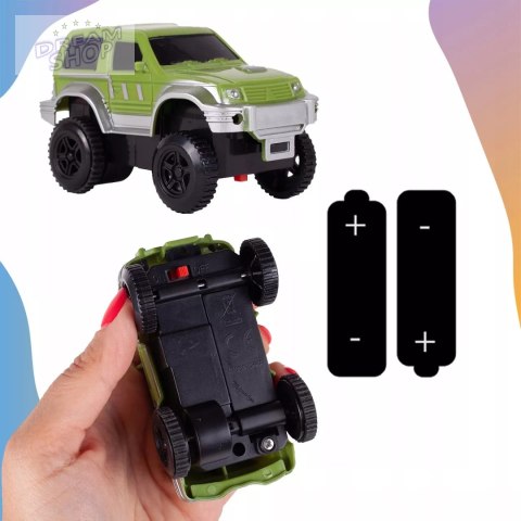 Tor samochodowy dla dzieci Dino Park wyścigowy zestaw 240 el dinozaury