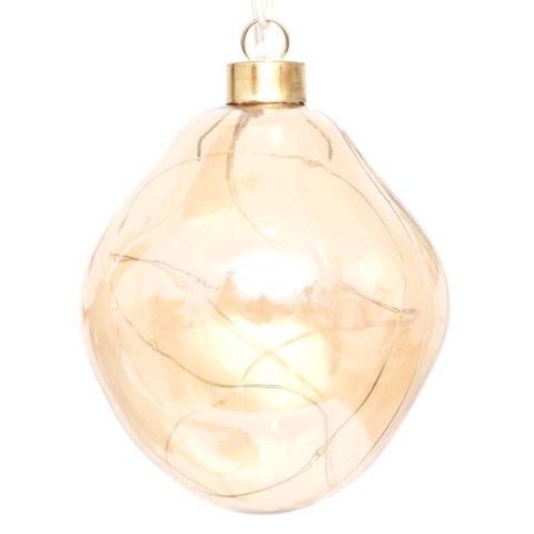 BOMBKA FORMÓWKA SZKLANA KROPLA LED 10CM GOLD