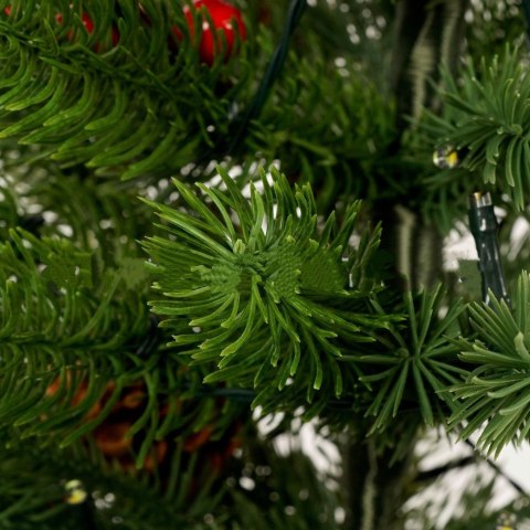 Choinka Ozdobna Dekoracyjna Sztuczna Czerwona Jarzębina Lampki LED 60 x 20 cm