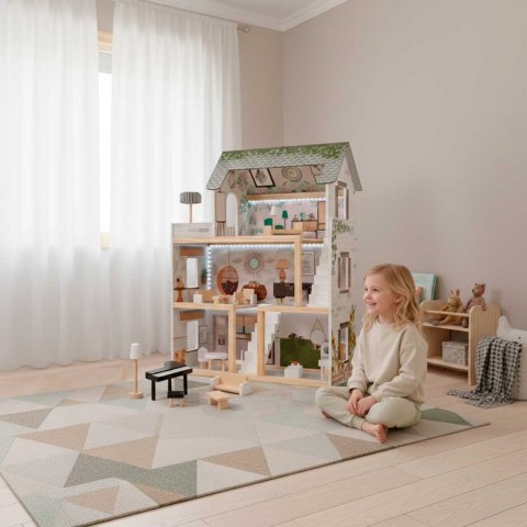 Domek dla lalek drewniany apartament Ikonka boho