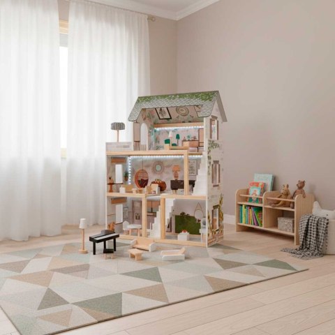 Domek dla lalek drewniany apartament Ikonka boho