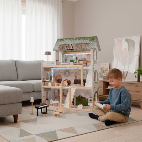 Domek dla lalek drewniany apartament Ikonka boho