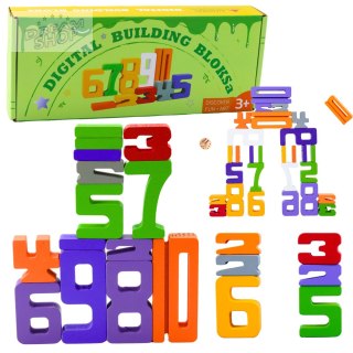 Drewniane Cyferki Nauka Matematyki Kostki do Gry Klocki Edukacyjne