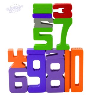 Drewniane Cyferki Nauka Matematyki Kostki do Gry Klocki Edukacyjne