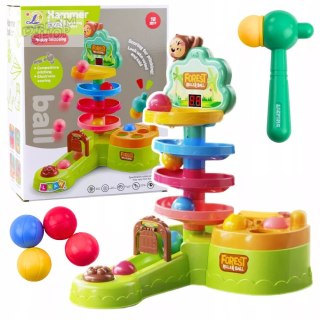 Interaktywna Zjeżdżalnia Tor dla Kulek Motyw Dżungla, Dźwięki i Licznik