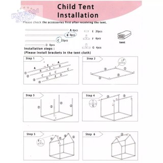 Namiot domek dla dziewczynki | Podłoga dwa okna, przytulny kącik zabaw