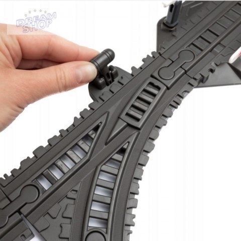 WOOPIE Elektryczna Kolejka Tor Retro Ciuchcia Lokomotywa + 2 Wagony - Zestaw 76 el.