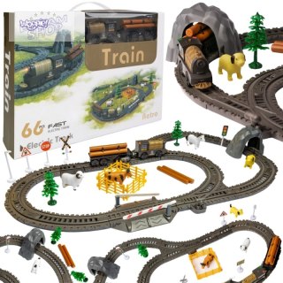 WOOPIE Kolejka Elektryczna Lokomotywa Retro Farma Tor XL 66 el.