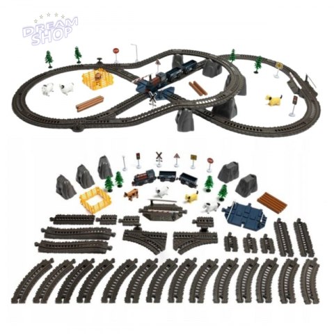 WOOPIE Kolejka Elektryczna Lokomotywa Towarowa Tor XXL 90 el.