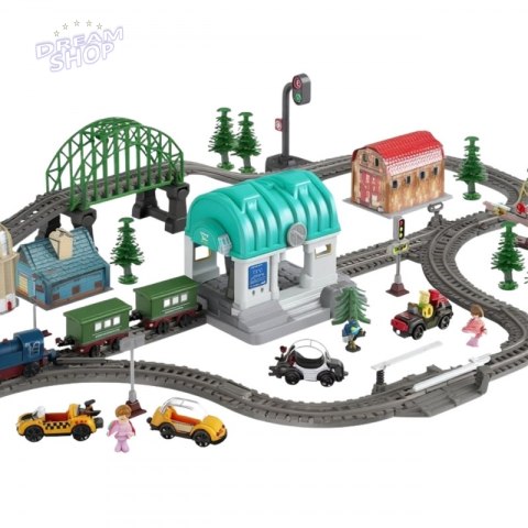 WOOPIE Pociąg Elektryczny Kolejka Tor XXL Ciuchcia Lokomotywa Zestaw Miasteczko 100 el.