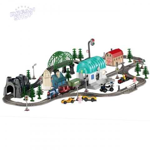 WOOPIE Pociąg Elektryczny Kolejka Tor XXL Ciuchcia Lokomotywa Zestaw Miasteczko 100 el.