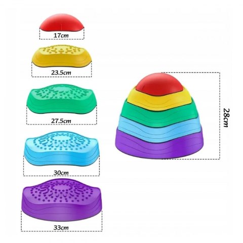 WOOPIE Ścieżka Sensoryczna Kamienie Balansujące dla Dzieci Trening Równowagi 5 szt.