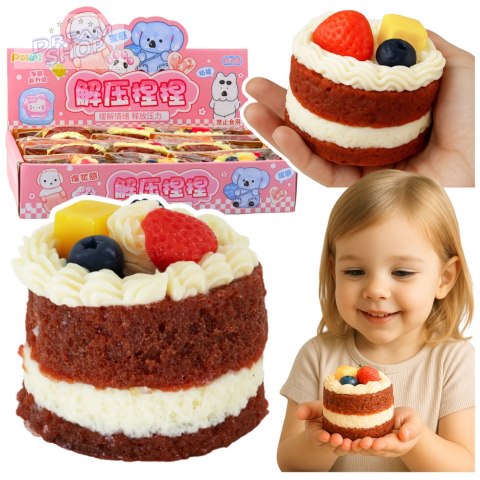 Gniotek Ciasto Z Owocami Tort Dekoracyjne Elastyczne Ozdoba 6 x 7 cm