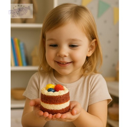 Gniotek Ciasto Z Owocami Tort Dekoracyjne Elastyczne Ozdoba 6 x 7 cm