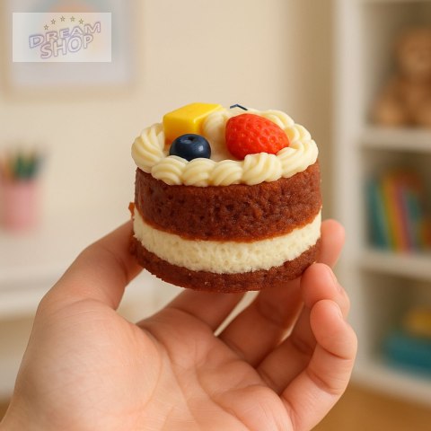 Gniotek Ciasto Z Owocami Tort Dekoracyjne Elastyczne Ozdoba 6 x 7 cm