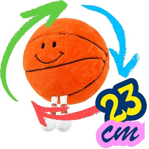 PIŁKA EMOJI 23CM Z NÓŻKAMI DO KOSZYKÓWKI POMARAŃCZOWA