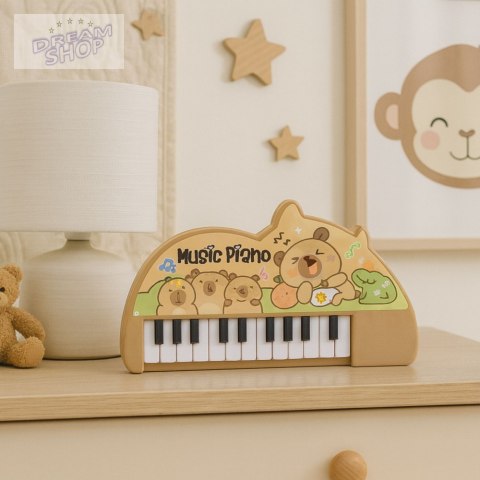 Pianinko Muzyczne Dla Dzieci Kapibara Mini Keyboard 22 Klawisze