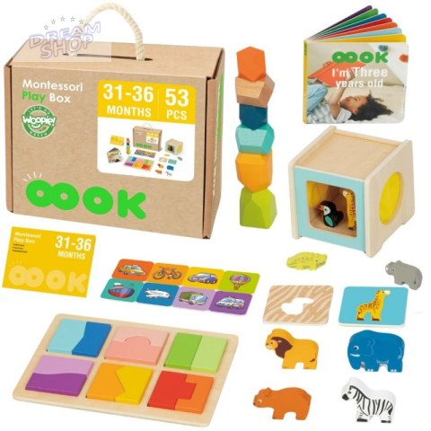 WOOPIE GREEN Box Pudełko XXL Montessori Edukacyjne 7w1 Sensoryczne 31-36 Mies.