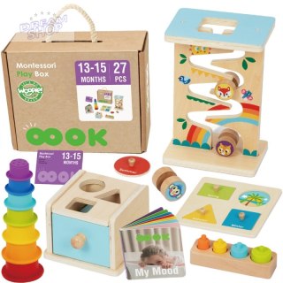WOOPIE GREEN Pudełko Box 6w1 13-15m Montessori Edukacyjne Sensoryczne