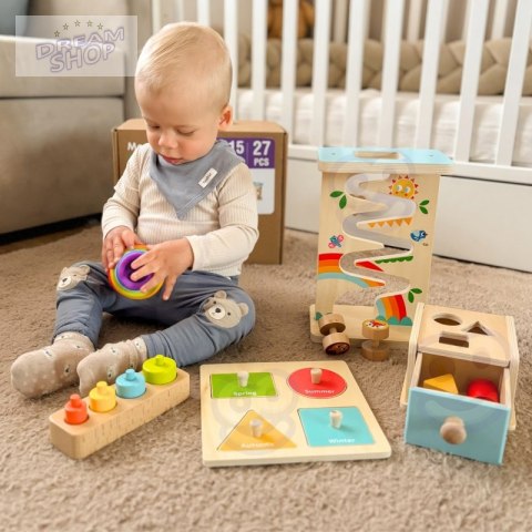 WOOPIE GREEN Pudełko Box 6w1 13-15m Montessori Edukacyjne Sensoryczne