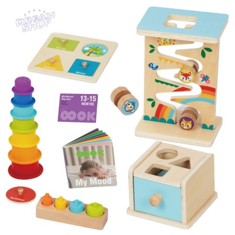 WOOPIE GREEN Pudełko Box 6w1 13-15m Montessori Edukacyjne Sensoryczne