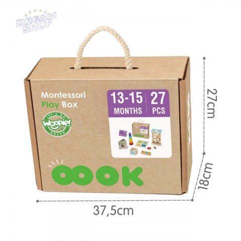 WOOPIE GREEN Pudełko Box 6w1 13-15m Montessori Edukacyjne Sensoryczne