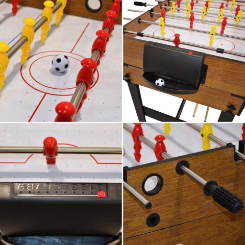 STÓŁ DO GRY 3W1 WOODEN PIŁKARZYKI BILARD CYMBERGAJ 121x61x81CM