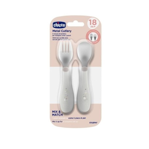 Sztućce metalowe szare 18m+