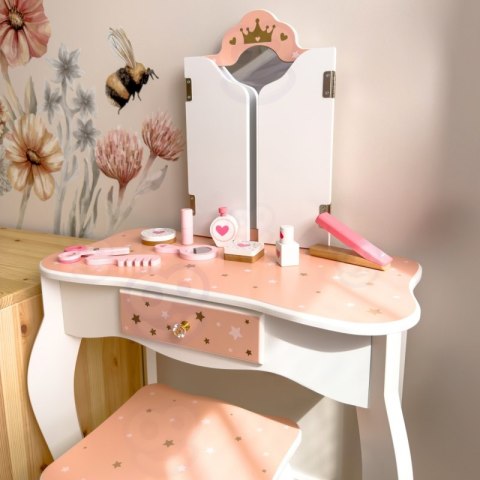 WOOPIE GREEN Drewniana Toaletka z Lustrem i Akcesoriami