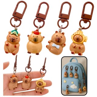 Zestaw Mini Breloczki Kapibara Figurki Ozdoby Do Kluczy 4 szt.