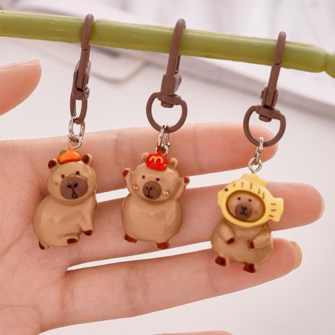 Zestaw Mini Breloczki Kapibara Figurki Ozdoby Do Kluczy 4 szt.