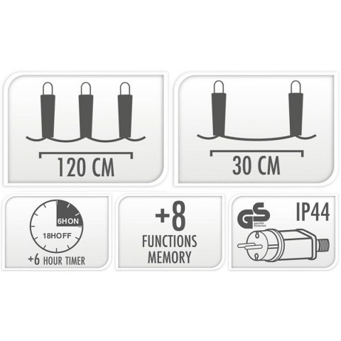 LAMPKI CHOINKOWE KURTYNA ŚWIETLNA 120x120 CM 232LED MULTIKOLOR PŁATKI ŚNIEGU