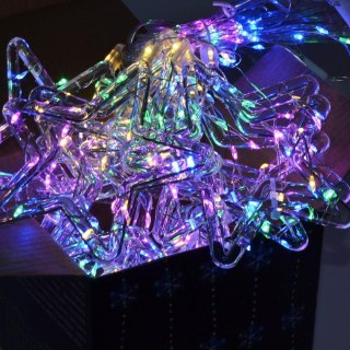 LAMPKI CHOINKOWE KURTYNA ŚWIETLNA 120x120 CM 235LED MULTIKOLOR GWIAZDKI
