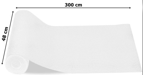Mata antypoślizgowa do szuflad BARGO 48 x 300 cm biała