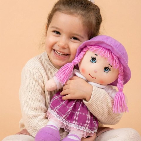 LALKA PRZYTULANKA SZMACIANKA Z DŻWIĘKIEM FIOLETOWA
