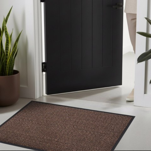 Wycieraczka wejściowa pod drzwi 80x120 cm WANDA brązowa