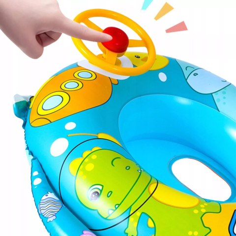 Kółko koło ponton fotelik dla dzieci do pływania kierownica niebieski 311N