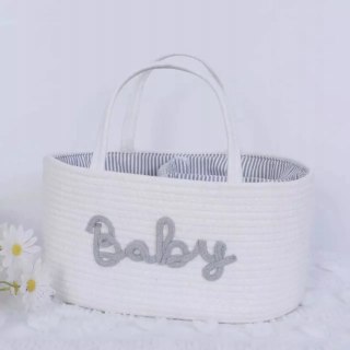 Organizer biały Baby na pieluszki torba dla mamy niemowlaka na pieluchy