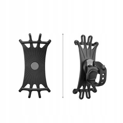 Uchwyt na telefon do roweru obrotowy silikonowy czarny stabilny