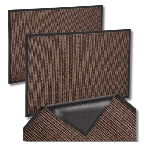 Wycieraczka wejściowa pod drzwi 40x60 cm NEILA brązowa zestaw 2 sztuk