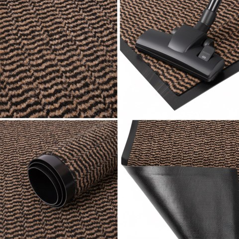 Wycieraczka wejściowa pod drzwi 80x120 cm WANDA brązowa