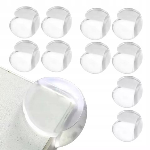 Zabezpieczenia przezroczyste osłony na narożniki mebli 10szt okrągłe