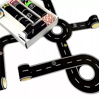 Zestaw 28 rolek taśma samoprzylepna droga jezdnia ulica naklejki znaki