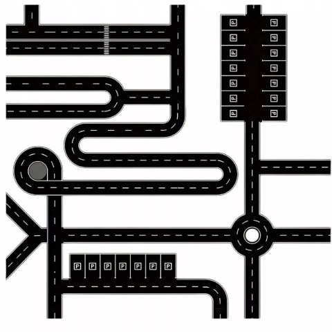 Zestaw 28 rolek taśma samoprzylepna droga jezdnia ulica naklejki znaki