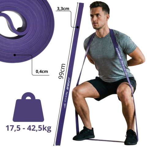 GUMA TAŚMA OPOROWA POWER BAND 17,5-42,5KG FIOLETOWA ENERO FIT