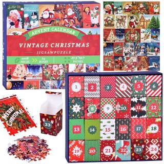 Kalendarz adwentowy PUZZLE - 24 świąteczne układanki w stylu VINTAGE ZA5885