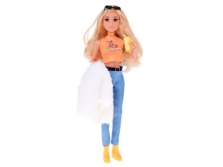 Modna lalka influencerka Anlily zimowy outfit futerko akcesoria ZA5701