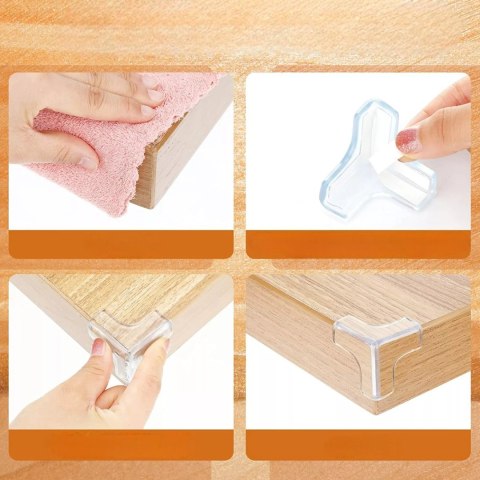 Narożniki ochronne na meble bezpieczne przezroczyste zabezpieczenia 10 szt