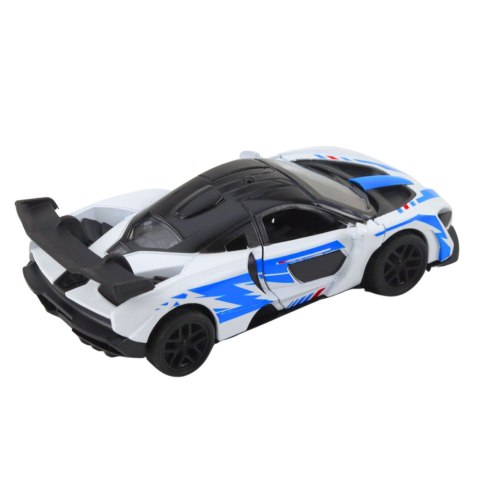 Samochód Sportowy Wyścigowy Metalowy Napęd Otwierane Drzwi Biały 1:32