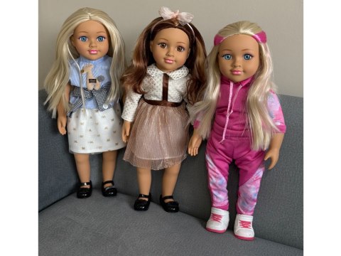 Lalka w dresie 48 cm z długimi blond włosami - sportowa stylizacja ZA5844